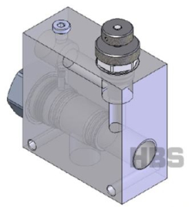 Škrtící ventil třícestný HBS A130601.01.00, G 3/4", max. 350bar, ocel, bez zatížení odpadu