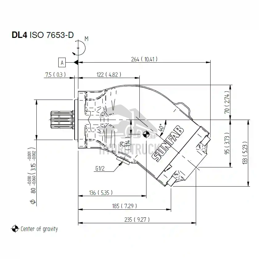 Hydraulické pístové čerpadlo Sunfab SAP-084L-V-DL4-L35-S0S-000 ISO
