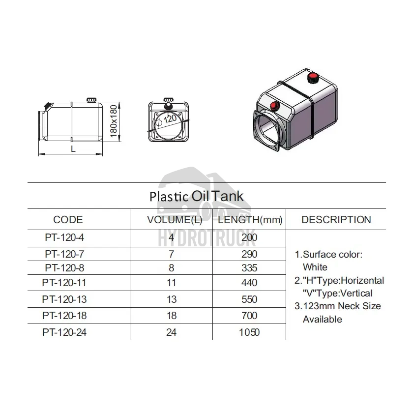 Plastová olejová nádrž PRESKO 8L pro hydraulické agregáty