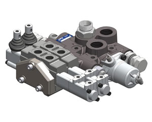 Ventil sklápění pneumatický MODUL-GATE + 2x dvoučinný rozvaděč pneumatickomechanický