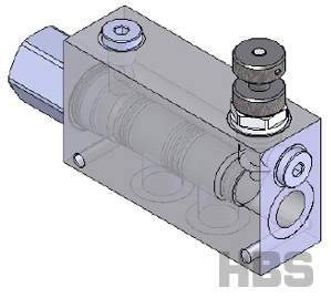 Škrtící ventil třícestný HBS, G 1/2", max. 230 bar, hliník