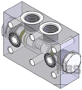 Hydraulický oboustranný zámek přírubový HBS B050452.01.00 G1/2"