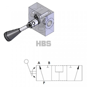 Třícestný mechanický kulový ventil HBS A150403.01.00, G1/2"