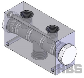 Dělič průtoku HBS ocelový 50-95l/min, G1"- G3/4", 400Bar