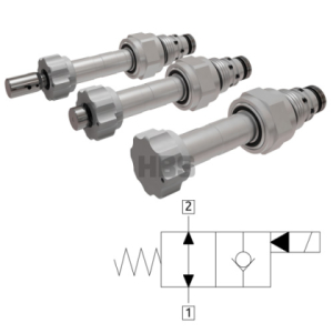 Solenoidový ventil HBS 2/2 cestný, max. 40l/min, 350Bar, bez napětí otevřeno E222080000