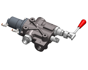 Proporcionální ventil sklápění pneumatický MODUL-TRUCK 250, 2 tlaky s mechanickým stop,