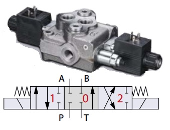 Hydraulický rozvaděč Walvoil - SD5/1-P(KG3-120)/18ES3/AET-12VDC 