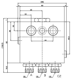 Hydraulický jednostranný zámek HBS přírubový 12L(M18x1,5)
