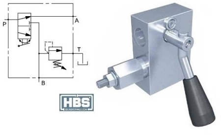 4 cestný 2 polohový ventil HBS s pojistným ventilem G1/2"