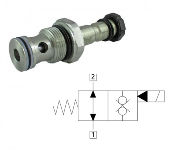 Solenoidový ventil 2/2 cestný, max. 40l/min, 350Bar, bez napětí otevřeno VEI-16-08A-NA