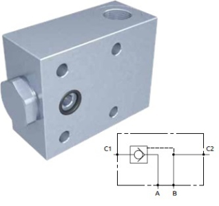 Hydraulický jednostranný zámek HBS přírubový G3/8"