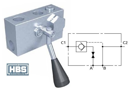 Hydraulický jednostranný zámek HBS  s manuálním vypínání vlevo, 3/8" A050302.02.00