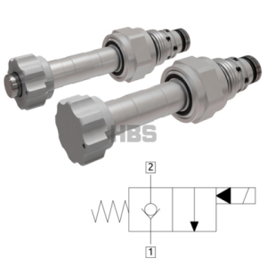 Solenoidový ventil HBS 2/2 cestný, max. 40l/min, 350Bar, bez napětí jednostranně zavřeno E121080000