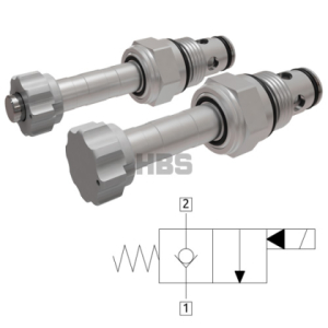 Solenoidový ventil HBS 2/2 cestný, max. 70l/min, 350Bar, bez napětí jednostranně zavřeno E121100000