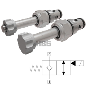 Solenoidový ventil HBS 2/2 cestný, max. 70l/min, 350Bar, bez napětí jednostranně zavřeno E122100000