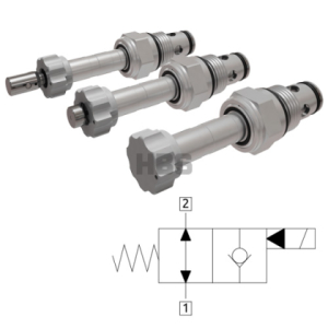 Solenoidový ventil HBS 2/2 cestný, max. 70l/min, 350Bar, bez napětí otevřeno E222100000