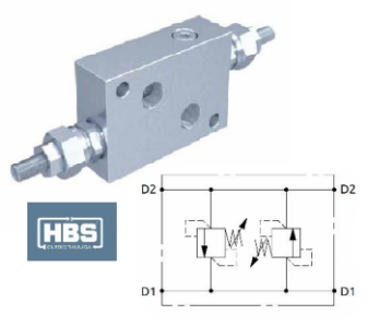 Pojistný ventil HBS G 3/8", oboustranný, přímo řízený