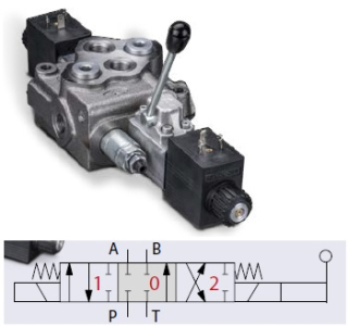 Hydraulický rozvaděč Walvoil-SD5/1-P(KG3-120)/18ES3LHC/AET-12VDC