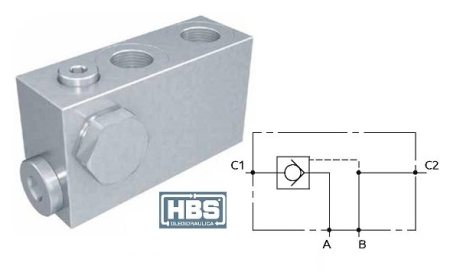 Hydraulický jednostranný zámek HBS A050302.09.00, G3/8"
