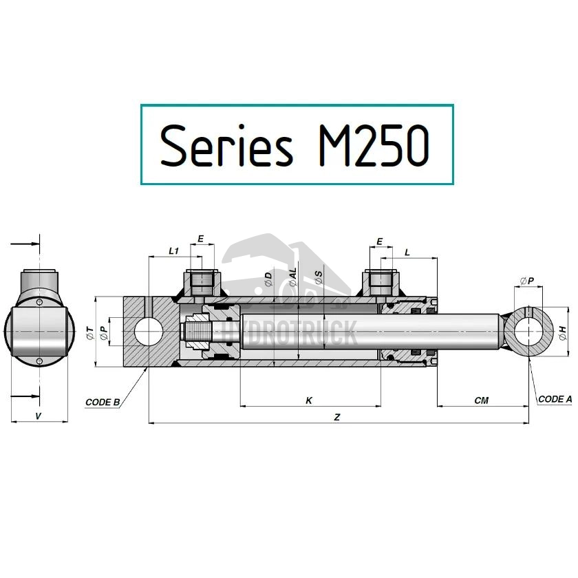 Dvojčinný hydraulický válec Contarini HFR2S 42/32x20-300 HFR0200300