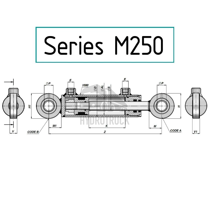 Dvojčinný hydraulický válec Contarini HMC 42/32x20-100 HMC032200100