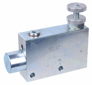 Škrtící ventil třícestný V1090, VPR3 1", ocel, G1" max. 350 Bar