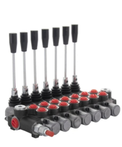 Hydraulický rozvaděč čtyřsekční 04Z50A , manuální ovládání, páky