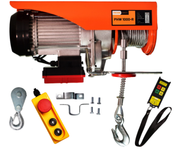 Elektrický naviják PHW1000-R, 500/990kg s dálkovým i kabelovým ovládáním